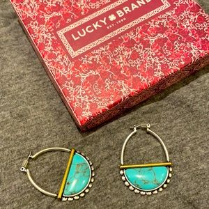 Lucky Brand silver and turquoise earrings